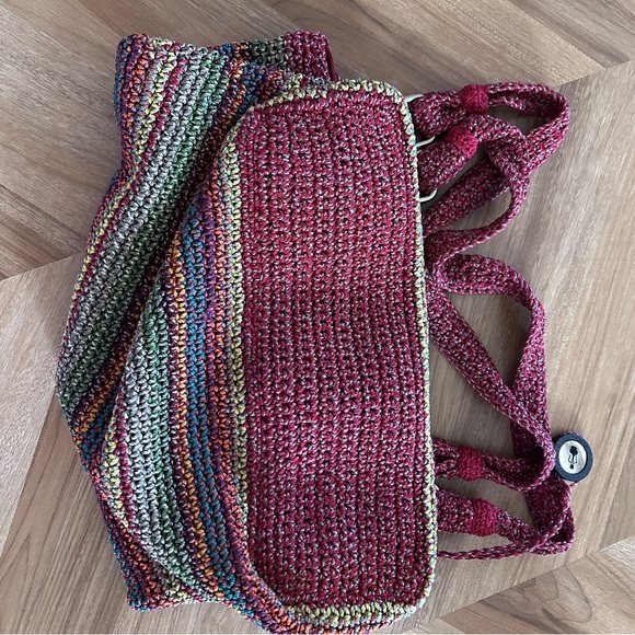 Multicolor Striped Crochet Shoulder Bag - Picture 3 of 4